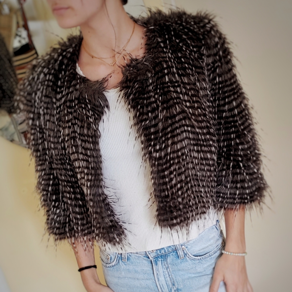Elisabetta Franchi faux fur coat size 42 (small)